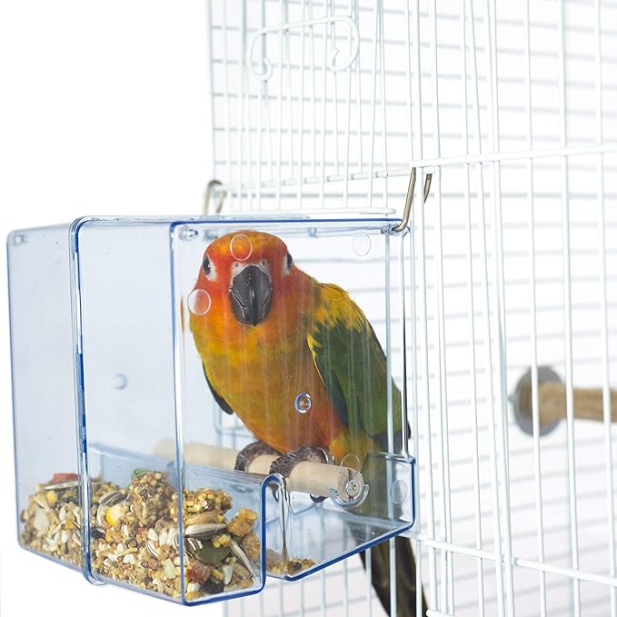 Birds LOVE No-Mess Bird Feeder Seed Catcher Tray - Easy Hanging Cup Food Dish for Small Birds - Promotes Clean and Convenient Feeding