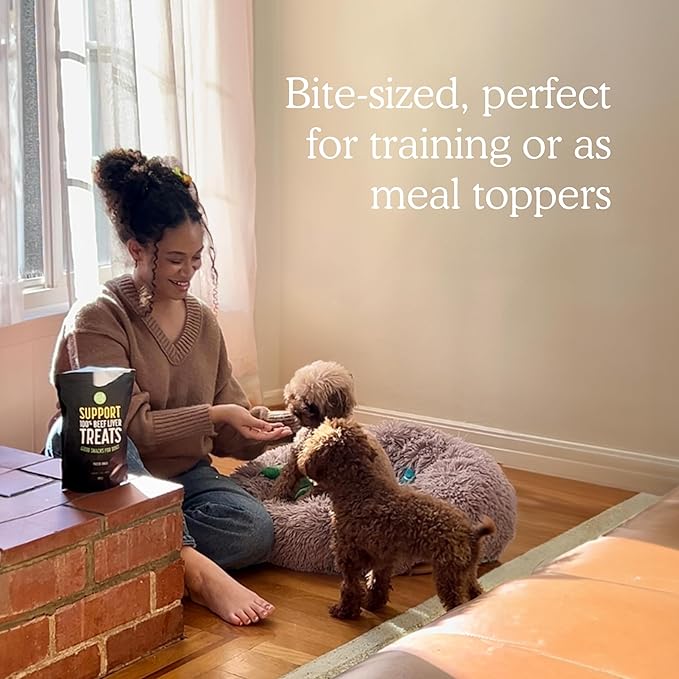 Freeze Dried Superfood 100% Beef Liver Dog Treats, 4 Ounce Bag (Pack of 3), Single Ingredient Organ Meat, High Protein, Vision, Skin & Coat Health, Grain Free, Gluten Free, Made in USA