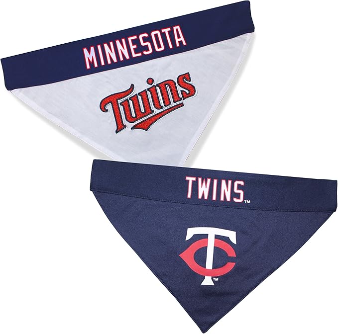 Pets First TWN-3217-S-M MLB Dog Bandana - Minnesota Twins Reversible Pet Bandana, Small/Medium, MLB Team Color