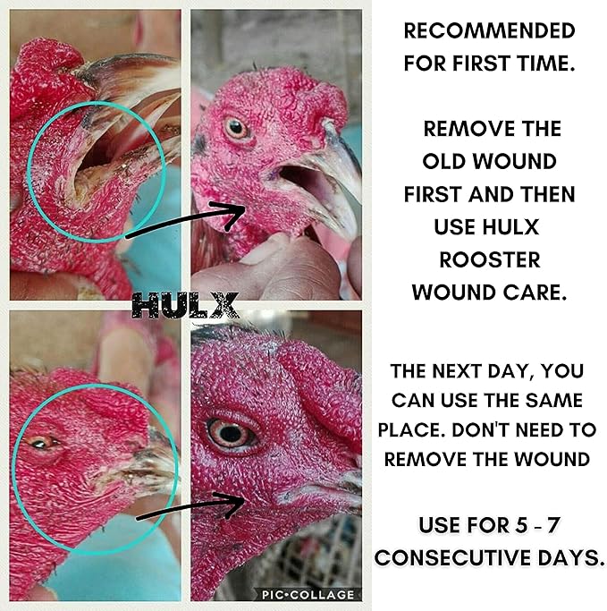 2 PCS, Rooster Booster Chicken Wound Care Skin Soother Healing 30 CC. Protection & Quickly Recover Skin Heal Wounds Pain After Fighting Fast Dries Work Well for Sore Mouth Face Feet Poultry Bird