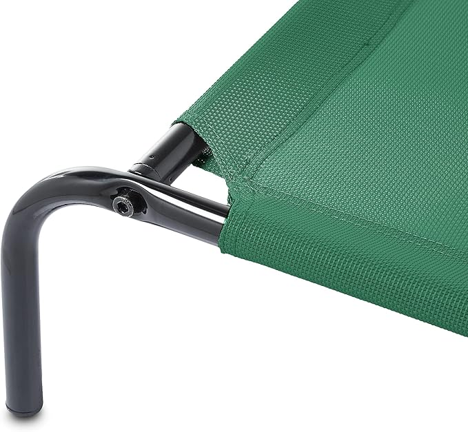 Amazon Basics Cooling Elevated Dog Bed with Metal Frame, Large, 130 x 80 x 19 cm (L x W x H), Green