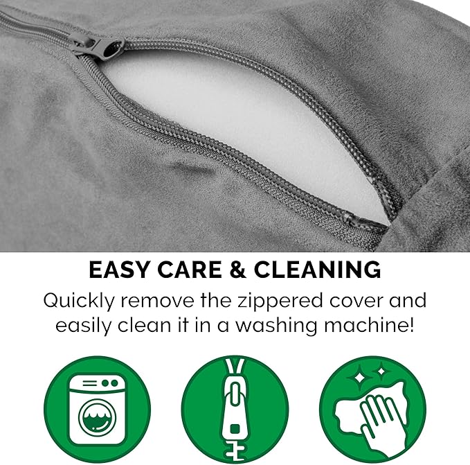 Furhaven 44" Round Cooling Gel Dog Bed for Large Dogs w/ Removable Washable Cover, For Dogs Up to 80 lbs - Sherpa & Suede Snuggery - Gray, 44-inch