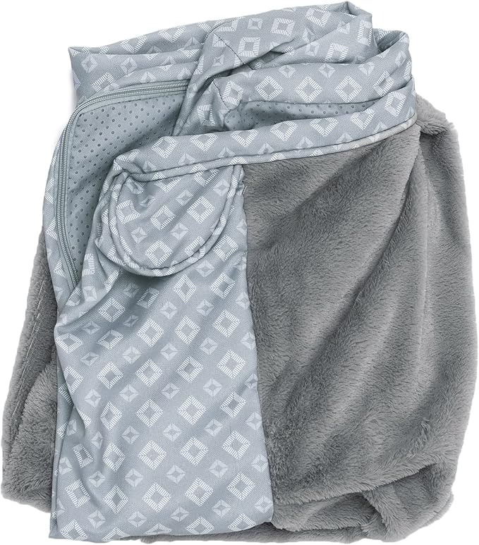 Furhaven Replacement Dog Bed Cover Plush & Diamond Print Nest Top Sofa-Style, Machine Washable - Gray, Large