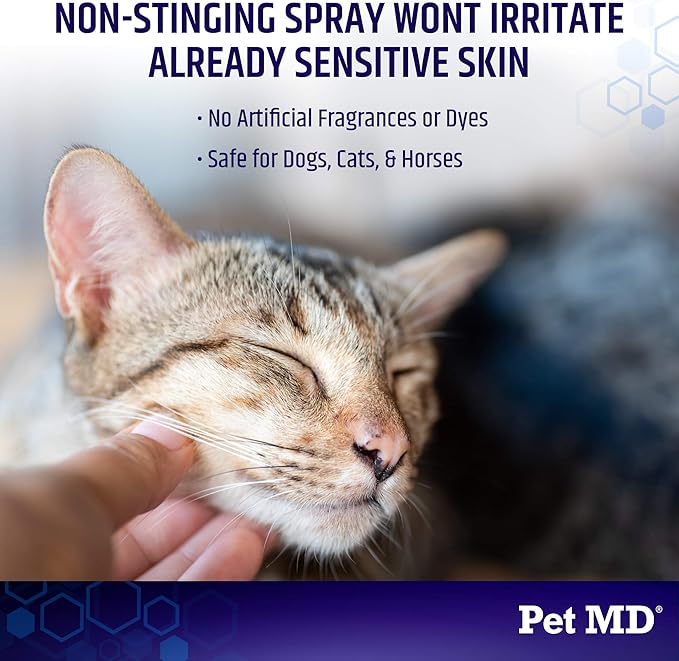 Pet MD Hydrocortisone Spray for Dogs, Cats, Horses - Itch Relief Spray & Hot Spot Treatment for Dogs, Irritated Dry Itchy Skin, Allergies, and Dermatitis - Reduces Topical Inflammation - 4 oz