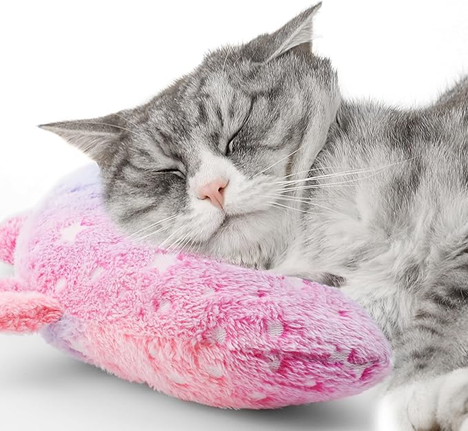 Small Dog Calming Pillows, Anxiety Relief Pillows for Dogs and Cats, U-Shape Pillow for Improving Pet Sleeping, Half-Count Soft Cat Pillow, Machine Washable (pink)