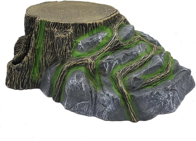 Extra Large Resin Reptile Hideouts Cave Habitat Decor for Reptiles, Amphibians, Fish Tanks and Gecko, Leopard