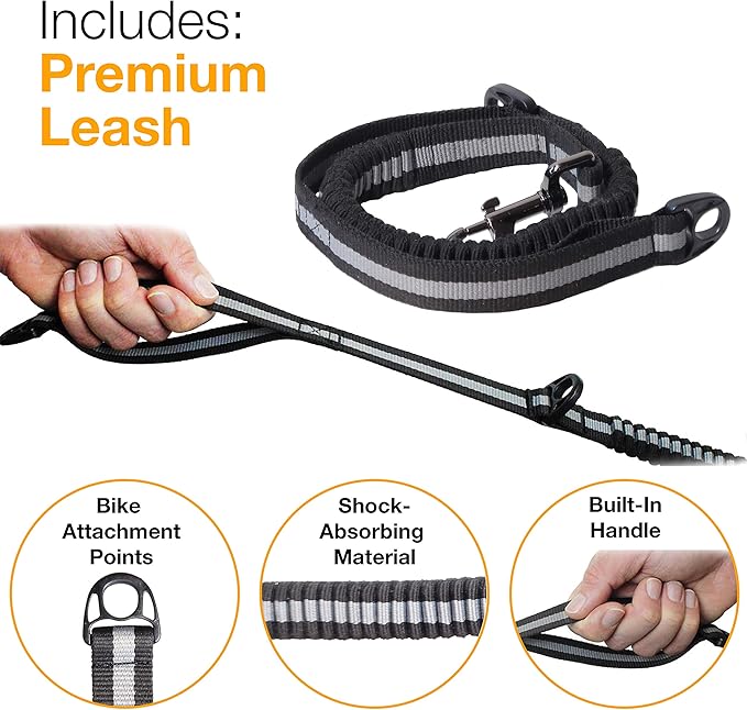 Bike Attachment for Dogs, Perfect for Dog Lovers Exercising, Safe Hands Free Rides, Bike Dog Leash, Bike Dog Leash Attachment, Patented