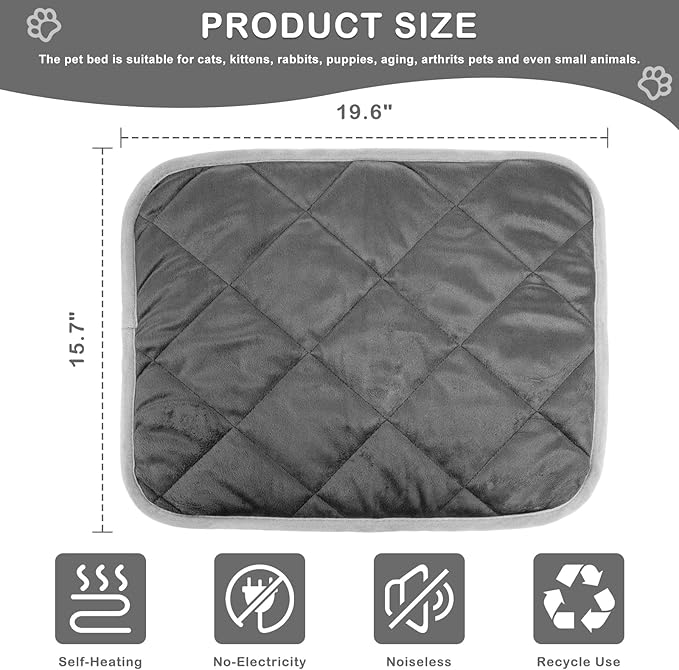 4Pcs Cat Pad Dog Mat 20 x 16 Inch Washable Summer Soft Pet Pad Dog Cat Bed for Crate Bed Kennels Sofa Floors Outdoor Portable Dark Grey