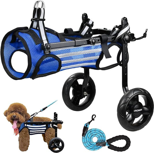 2024 Upgraded Dog Wheelchair for Back Legs Small wheelchair for dogs with Disabled Hind Legs Walking Adjustable Dog Carts with Wheels