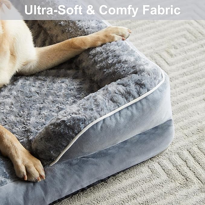 WNPETHOME Dog Beds for Extra Large Dogs, Washable, Bolster Sofa Bed with Waterproof Lining & Non-Skid Bottom, Orthopedic Egg Foam Couch for Pet Sleeping, Pet Bed