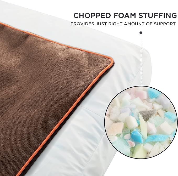 Bedsure Waterproof Dog Beds for Meidum Dogs - Up to 50lbs Medium Dog Bed with Removable Washable Cover, Pet Bed Mat Pillows, Brown