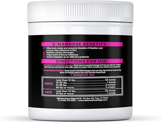 D-Mannose Supplement with Real Chicken for Dogs and Cats. Use for Immediate and Preventative Treatment of Bladder and Urinary Tract Infections UTIs. Stop Kidney Stones. Extra Strength 115 grams.
