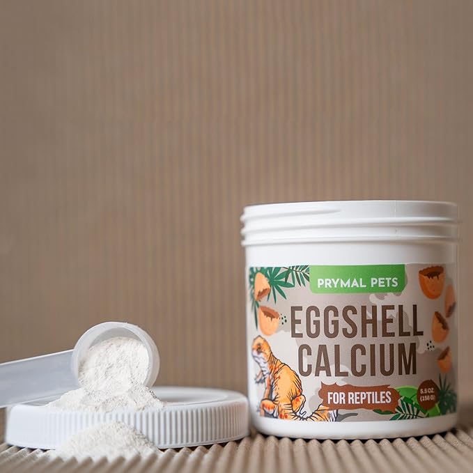 Natural Eggshell Calcium Supplement for Reptiles - Pure, D3-Free Formula for Optimal Health - Unique Eggshell Source, High Absorption, Safe & Effective - Ideal for Reptile Wellness