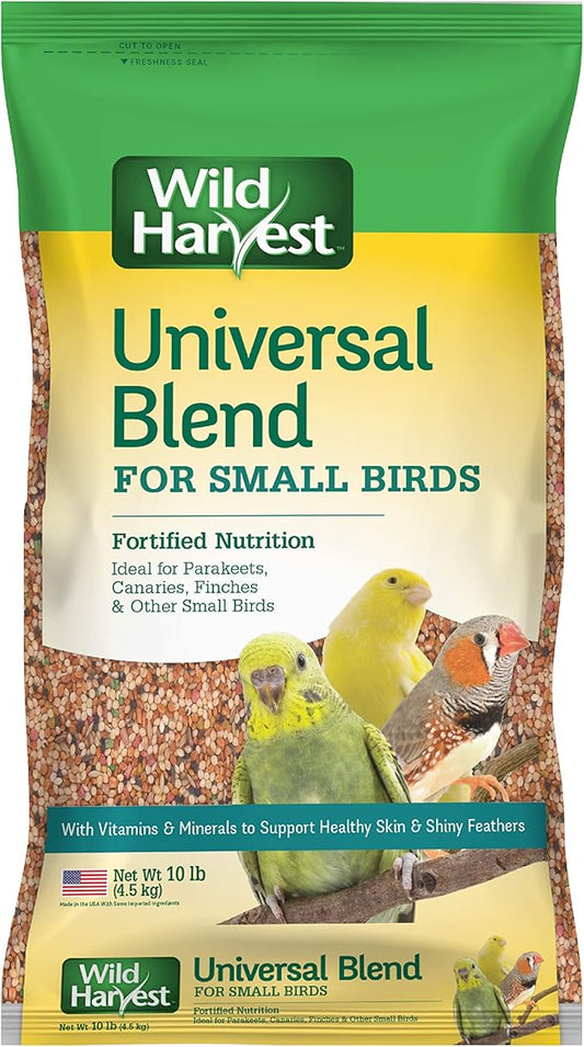 Wild Harvest Universal Blend for Small Birds, 10 lb Bag, Fortified Nutrition