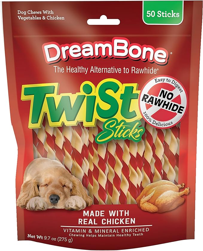 SmartBones SmartSticks Peanut Butter Dog Chews (10 Count) and DreamBone Twist Sticks Chicken Dog Chews (50 Count)