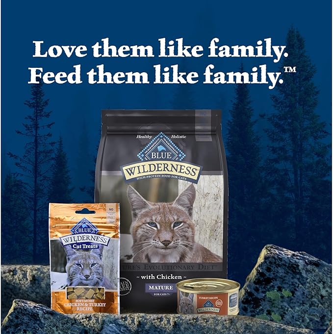 Blue Buffalo Wilderness Natural High-Protein Grain-Free Wet Food for Adult Cats, Turkey Paté, 5.5-oz. Cans, 24 Count