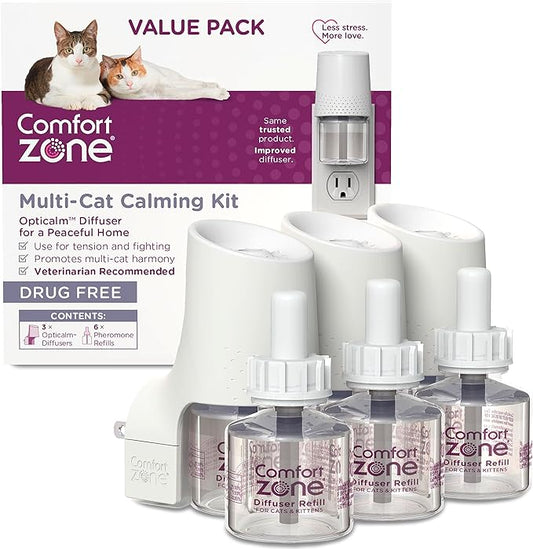Comfort Zone Multi-Cat Diffuser: Value Kit (3 Diffusers & 6 Refills)