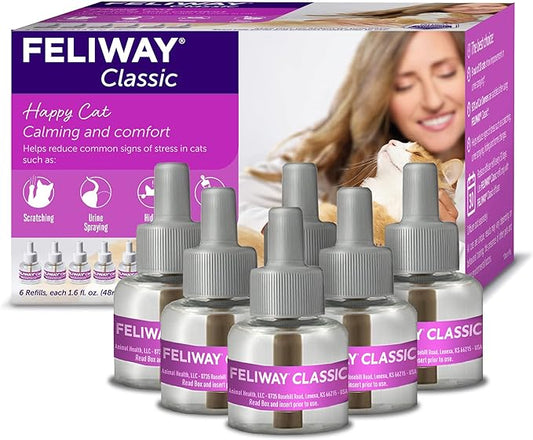 FELIWAY Classic Cat Calming Pheromone, 30 Day Refill - 6 Pack