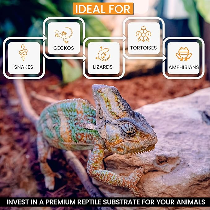 ReptiChip Reptile Substrate Coconut Chip Bedding 72 Quart Compressed Organic Coco Husk Block for Snake Habitat, Ball Python Terrarium, Turtle Tanks, Tortoise Enclosure (5 Pk)