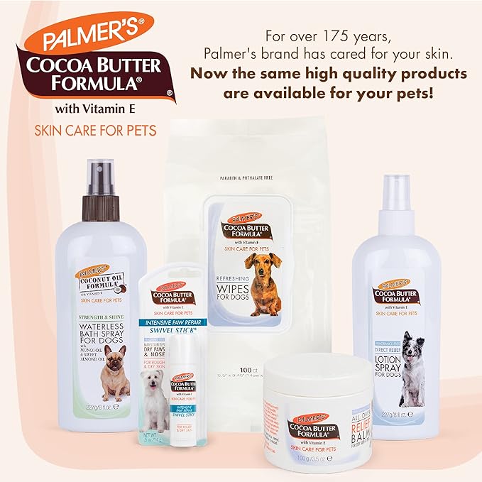 Palmer's for Pets Cocoa Butter Fragrance Free All Over Relief Balm for Dogs | Dog Skin Soother Balm, Dog Paw Balm for Dry Skin & Pads Cocoa Butter Formula with Vitamin E for Pets (FF15589)