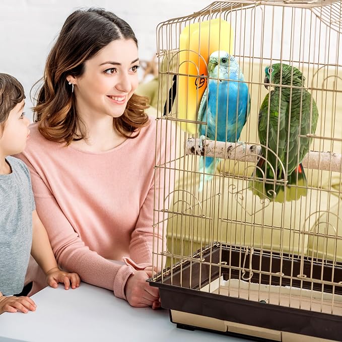 Saillong 8.5W Bird Cage Heater, Bird Warmer with Thermostatically Controlled, Bird Cage Heating Pad for Parakeets, Parrots, Exotic Pet Birds, with Anti Bite Rope, 3.7 x 5.7 x 0.5 Inches