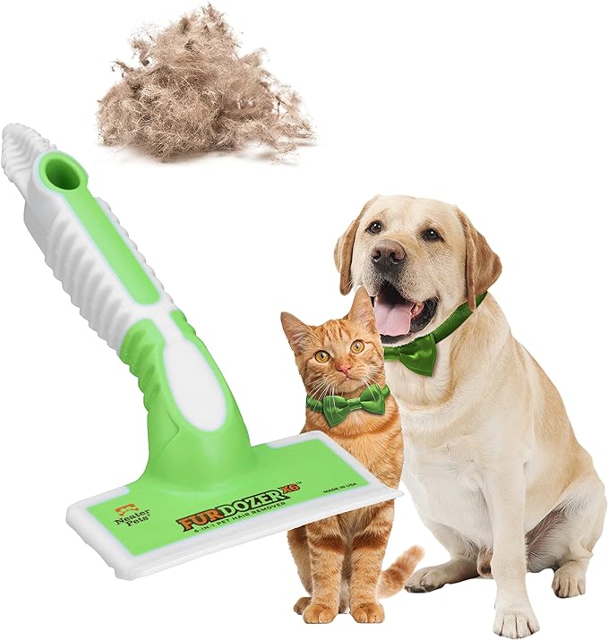 FurDozer X6 Pet Hair Remover & Auto Detailing Tool - Cat & Dog Hair Remover for Carpets, Car Interiors, Couches, Bedding, & Pet Furniture - Reusable Pet Hair Removal Tool for Cat and Dog Fur & Lint