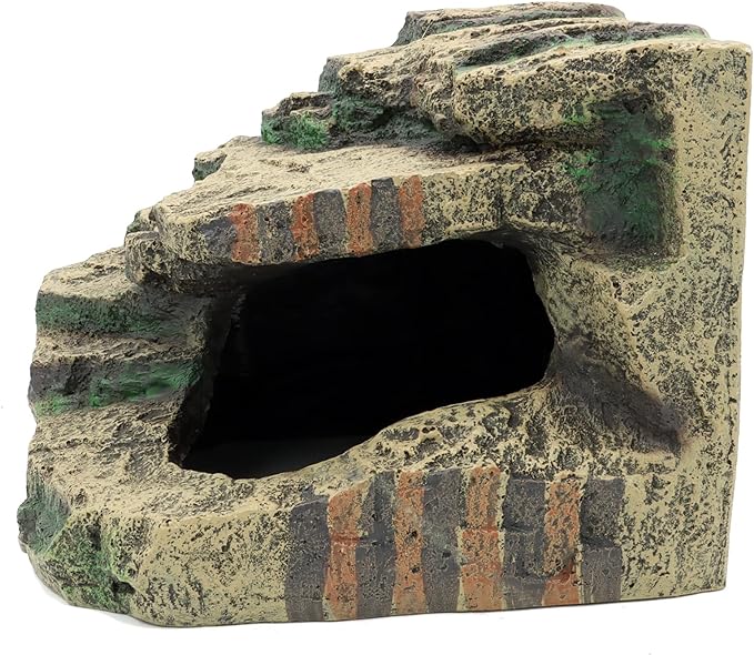 Large Resin Reptile Tank Accessories Hideouts Cave Habitat Decor for Leopard Gecko Lizards Turtle