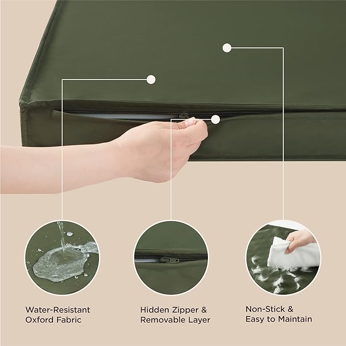Lesure Outdoor Waterproof Dog Beds for Large Dogs - Dog Bed Washable with Oxford Fabric Surface, Large Orthopedic Foam Pet Bed with Removable and Durable Cover, Machine Washable