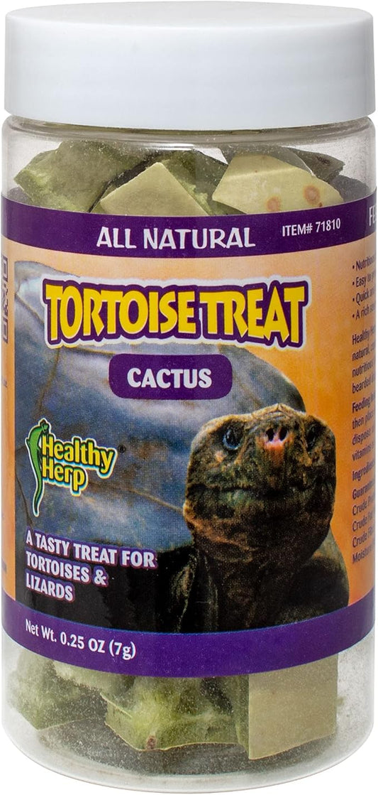 Tortoise Treat Cactus 0.25-Ounce (7.1 Grams) Jar | Freeze Dried Reptile Food | Tortoise Food