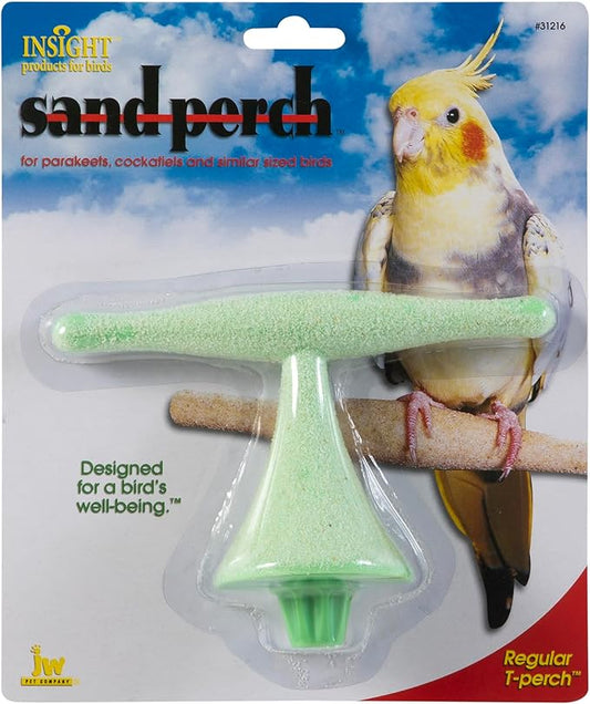 JW Pet Company Insight Sand Perch T Perch Bird Accessory, Regular, Assorted Colors