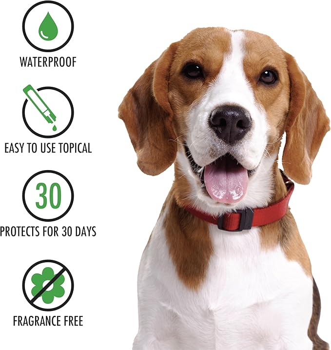 Ultra Flea And Tick Prevention For Dogs - Dog and Puppy Treatment and Control - Mosquito Repellent - Medium, Fast Acting Waterproof Topical Drops, 4 Month Supply