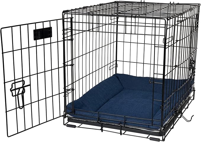 Pet Dreams Dog Crate Pad is The Original Dog Crate Bed, Kennel Mat, Washable, Crate Pads for Dog Cages, Kennel Bed, Non Toxic, Reversible, Perfect Cat Bed for Indoor Cats (Denim, Small 24 Inch)