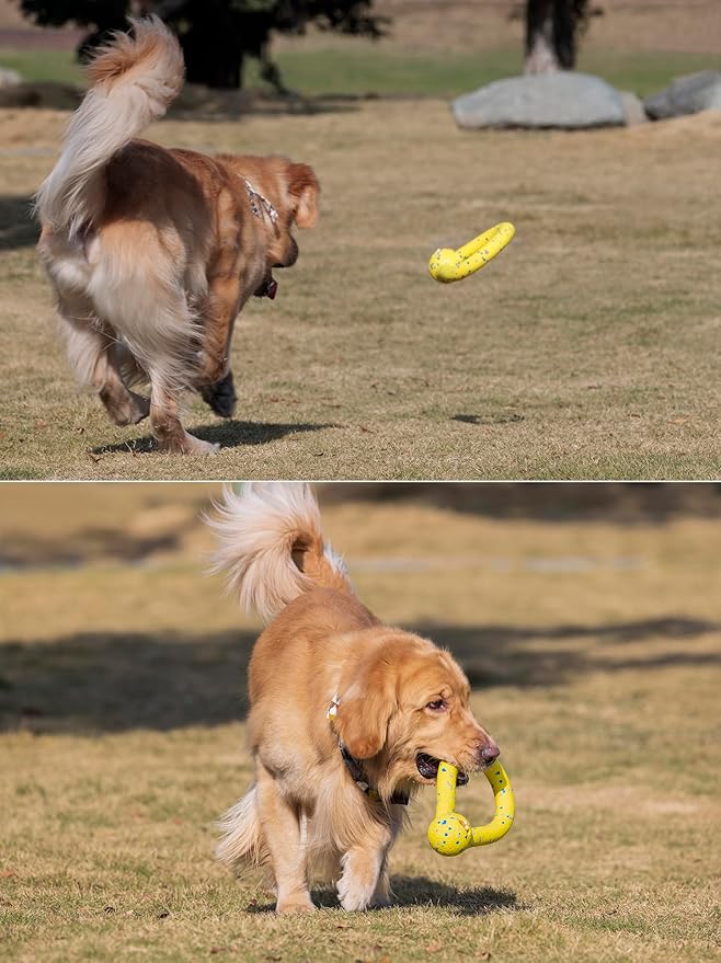 Indestructible Dog Toys Dog Toys for Large Dogs Flying Discs for Medium/Large Breeds Dog Training Ring,Floating Dog Ring Toys for Throwing,Catching Flying Lightweight Dog Toy (yellow)