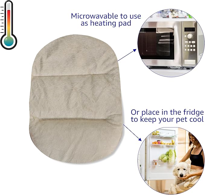 Pet Fit For Life Heartbeat Plush Cat Toy with Heat for Calming Anxiety - Kitty Sleep Aid with USB Rechargeable Heart Beat Simulator and Reusable Heating Pad Insert