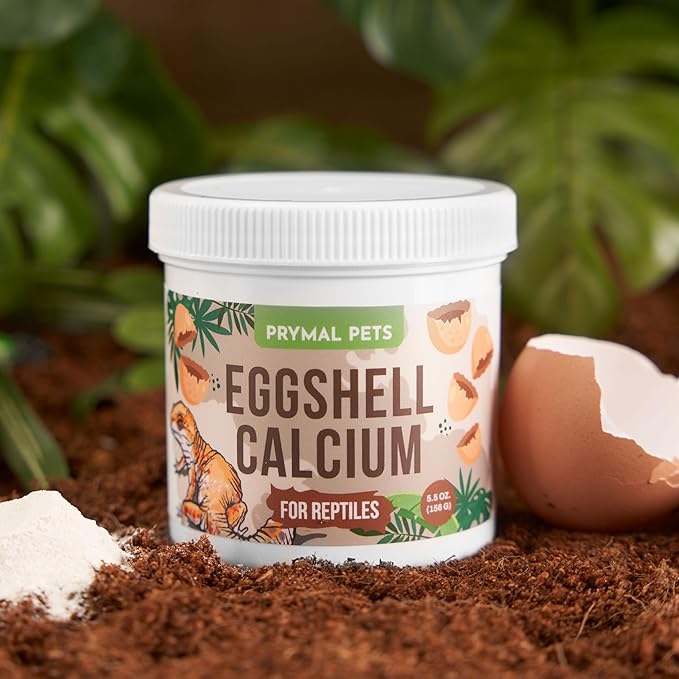 Natural Eggshell Calcium Supplement for Reptiles - Pure, D3-Free Formula for Optimal Health - Unique Eggshell Source, High Absorption, Safe & Effective - Ideal for Reptile Wellness