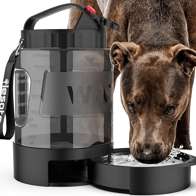 Dog Water Bowl Dispenser,Travel Dog Bowls for Camping Dog Park Hunting, 77OZ Dog Water Dispenser with Pull-Out Travel Water Bowls for Dogs,Dog Travel Water Bowl Dispenser Pet Dog Water Bottle,BPA Free