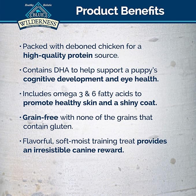 Blue Buffalo Wilderness 100% Grain-Free Wild Bits Chicken Recipe Dog Treats - 4oz Pack of 8