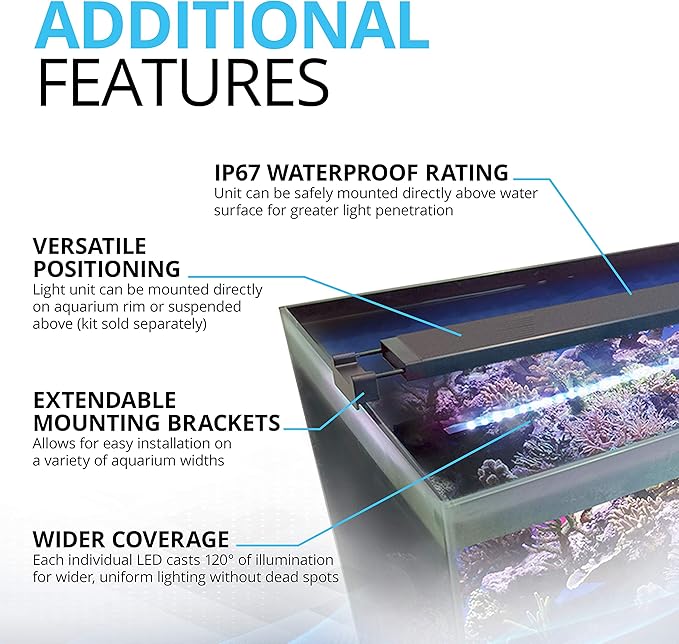 Fluval Sea Marine 3.0 LED Aquarium Lighting for Coral Growth, 59 Watts, 48-60 Inches