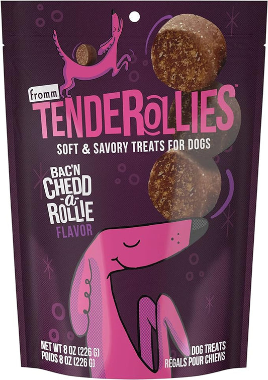 Fromm Tenderollies Bac'n Chedd-a-Rollie Dog Treats - Premium Soft & Savory Dog Treats - Bacon Recipe - 8 oz