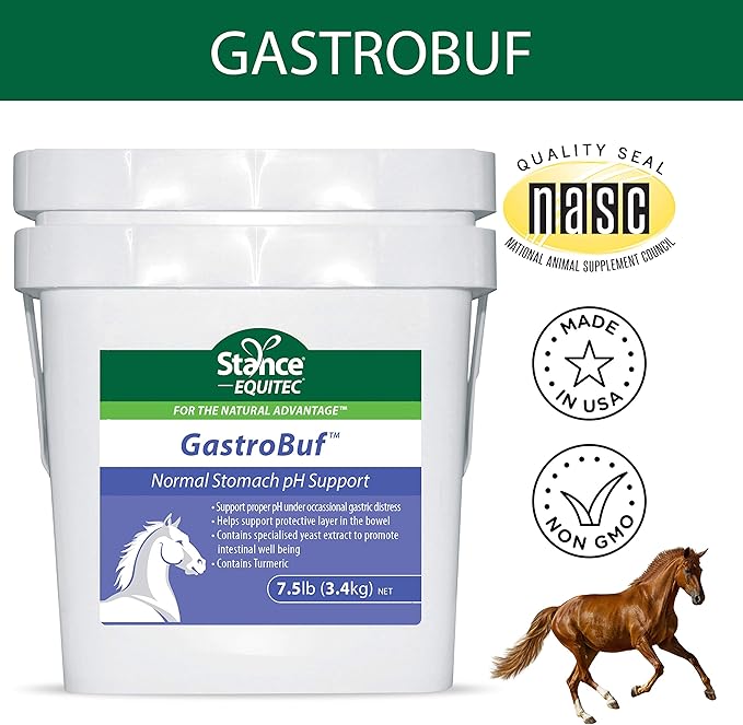 Equitec GastroBuf - Normal Stomach pH Support - Horse Supplement- Helps Support Protective Layer in The Bowel, Support Proper pH Under Occasional Gastric Distress, Contains Turmeric - 3.5 lb