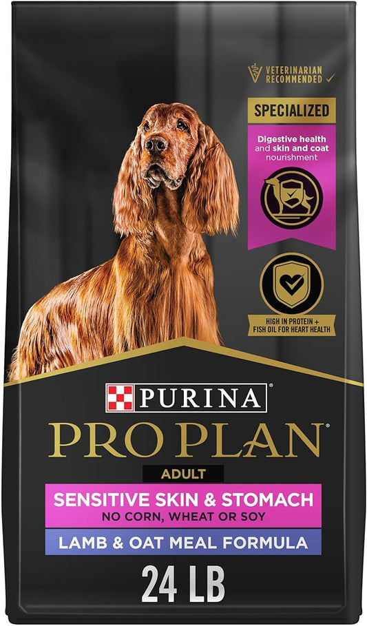 Purina Pro Plan Sensitive Skin and Sensitive Stomach Dog Food Lamb and Oat Meal Formula - 24 lb. Bag