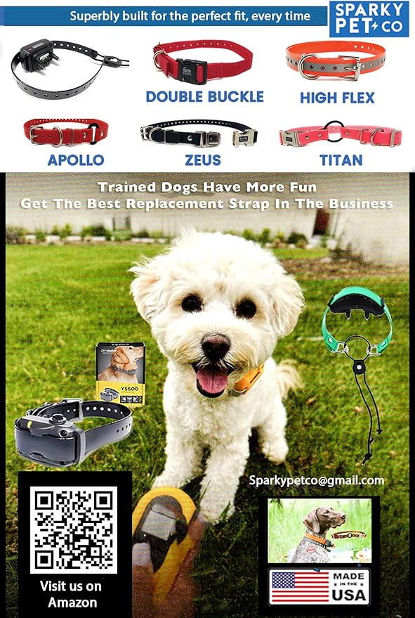 Sparky Pet Co - Surefit ECollar Replacement Strap Bungee Dog Collar Waterproof - Adjustable - Secure Nexus Wheel Lock for Electronic Training & Invisible Fence Systems - 3/4" (Reflective Black)