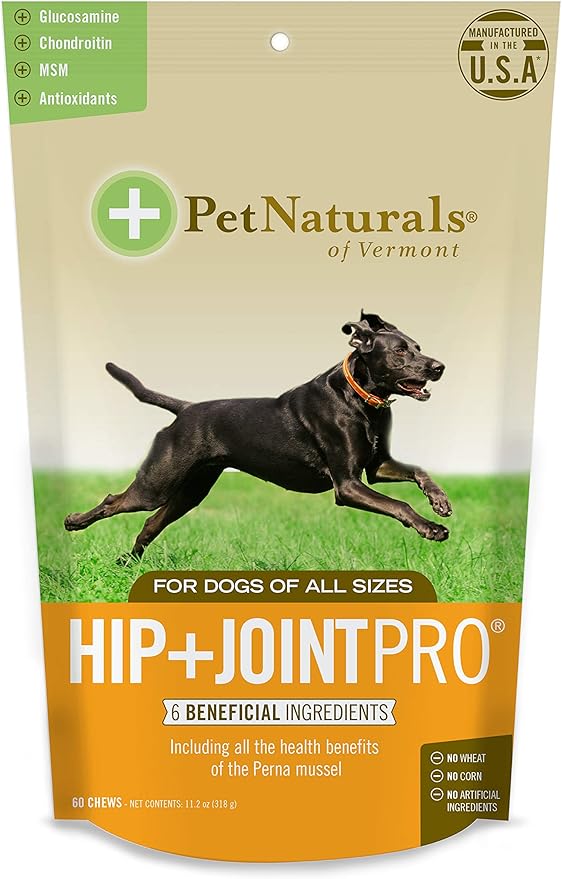 Pet Naturals Hip and Joint PRO with Glucosamine, Chondroitin and MSM for Dogs, 60 Chews