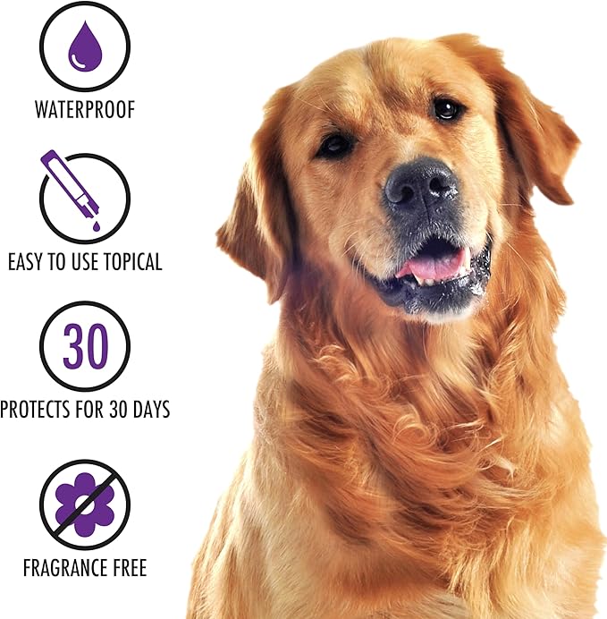 Ultra Flea And Tick Prevention For Dogs - Dog and Puppy Treatment and Control - Mosquito Repellent - Large, Fast Acting Waterproof Topical Drops, 4 Month Supply