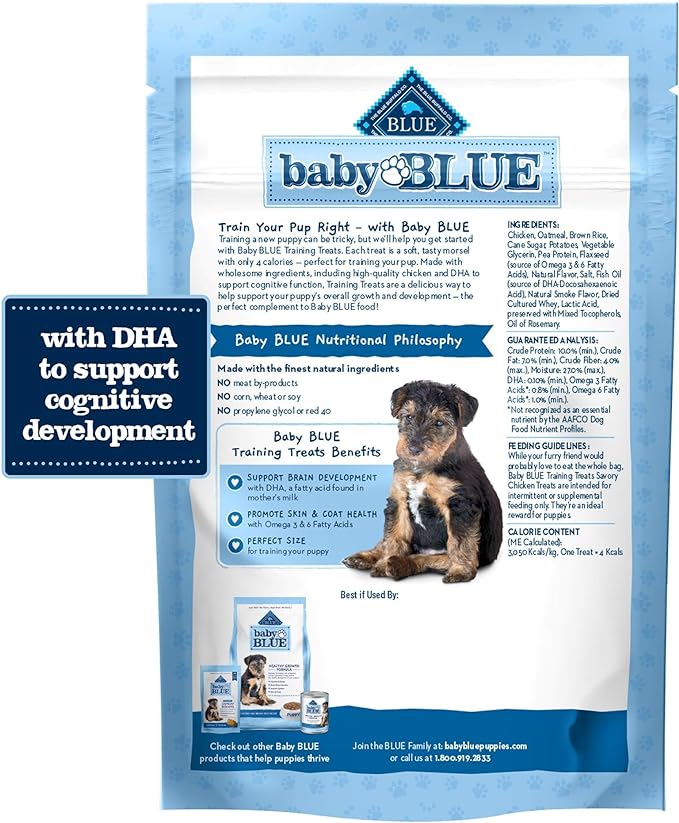 Blue Buffalo Baby BLUE Training Treats Natural Puppy Soft Dog Treats, Savory Chicken 4-oz Bag