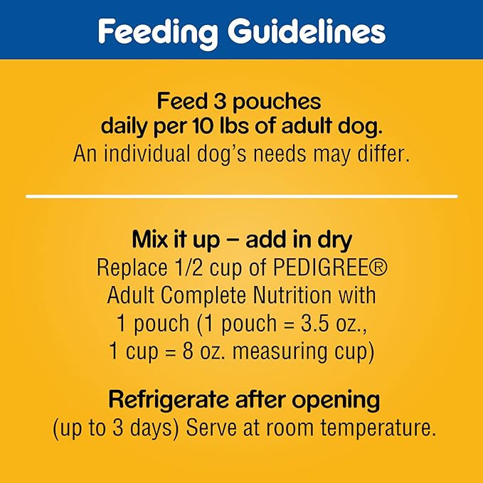 PEDIGREE CHOICE CUTS IN GRAVY Adult Soft Wet Dog Food 8 Count Variety Pack, 3.5 oz Pouches, (Pack of 2)