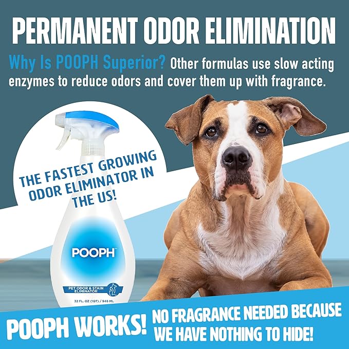 Pooph Pet Odor Eliminator, 32oz Spray, 3-Pack - Dismantles Odors on a Molecular Basis, Dogs, Cats, Freshener, Eliminator, Urine, Poop, Pee, Deodorizer, Natures, Puppy, Fresh, Clean, Furniture, Potty