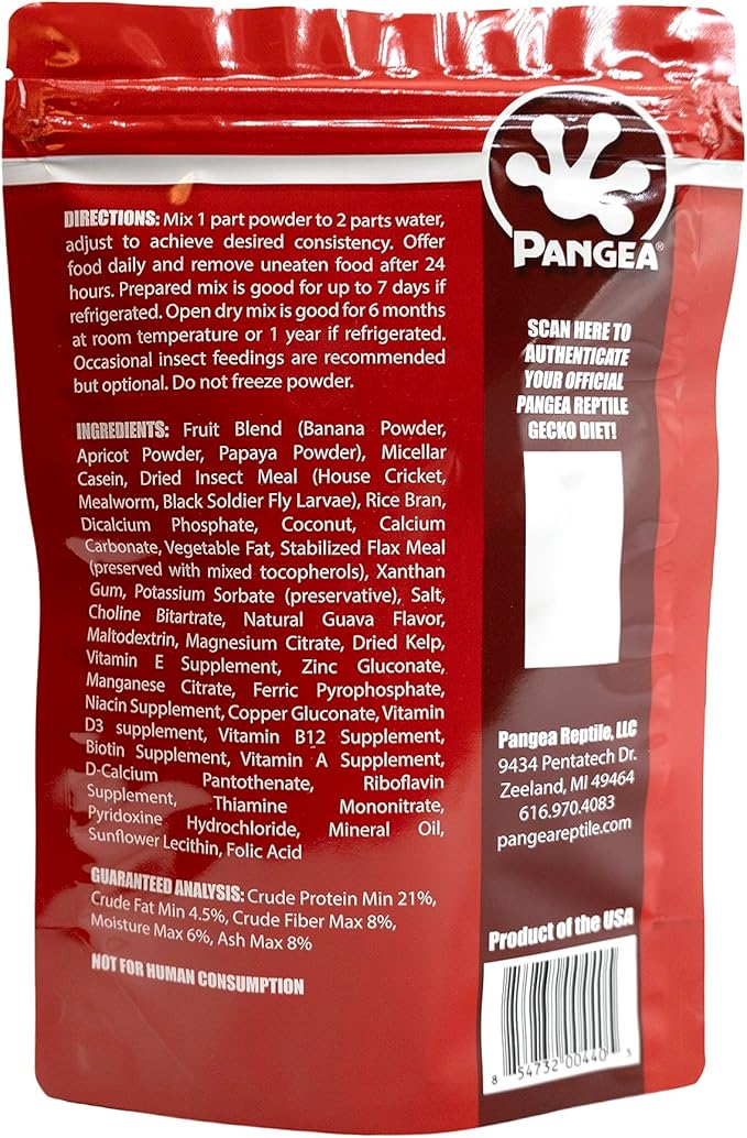 Pangea Fruit Mix with Insects Crested Gecko Complete Diet 1 lb