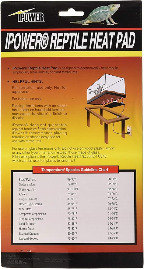 iPower Reptile Heat Pad 4W/8W/16W/24W Under Tank Terrarium Warmer Heating Mat and Digital Thermostat Controller for Turtles Lizards Frogs and Other Small Animals, Multi Sizes