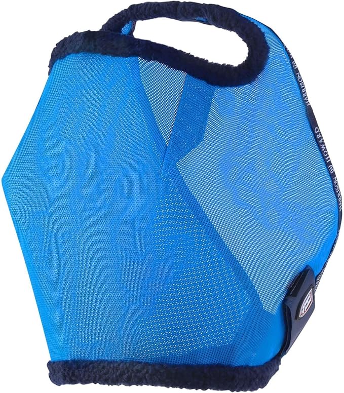 Harrison Howard All Round Mesh Horse Fly Mask UV Protective with Fleece Padded Edging Signature Blue M